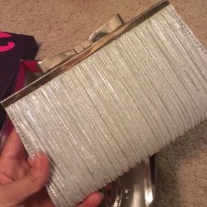 Silver clutch purse
